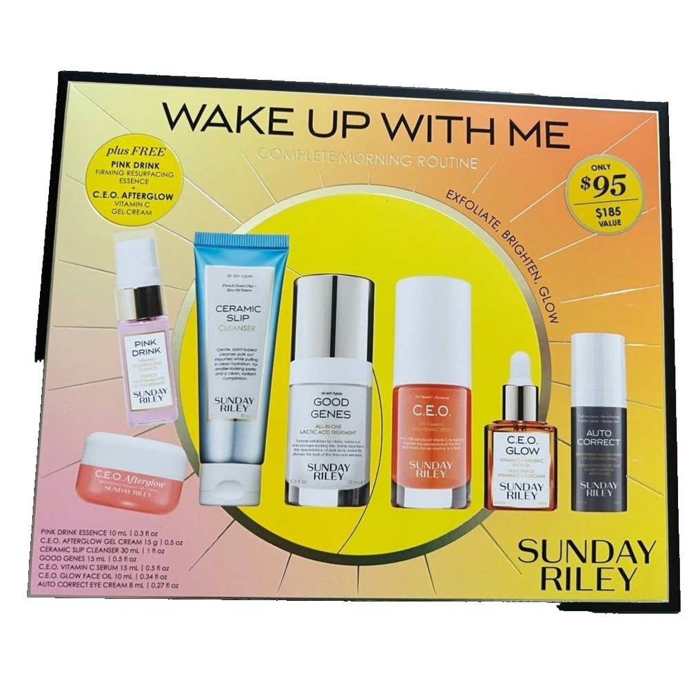NEW Sunday Riley Wake Up With Me Complete Morning Routine Set